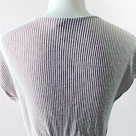 Caution To The Wind Wrap Midi Dress Cap Sleeve Ribbed Size Medium - Picture 6 of 16